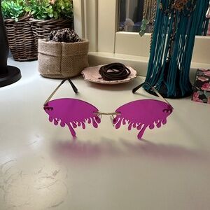Hot Pink Slime Detail Sunglasses